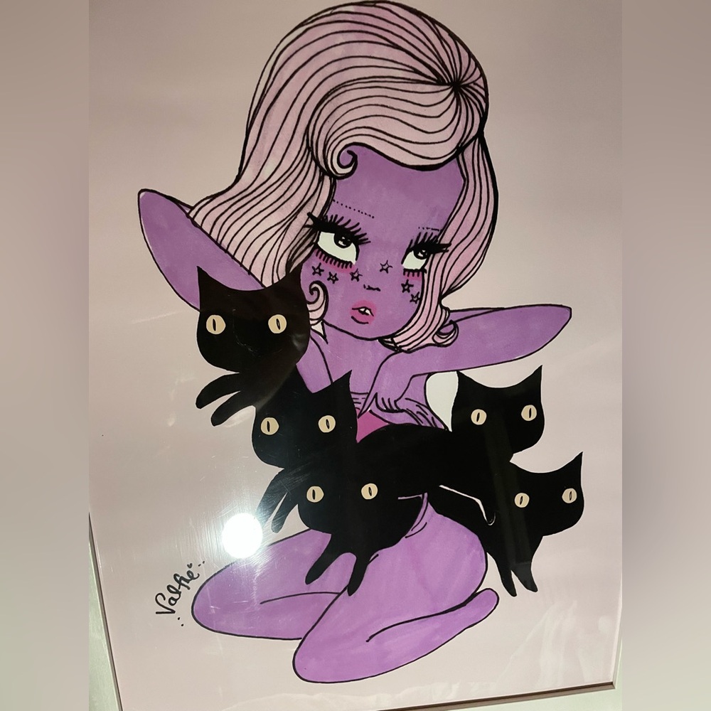 Cat Scratch Fever Print Art 18” x 24” Framed Original Edition Print Ilse Valfré - Picture 2 of 3